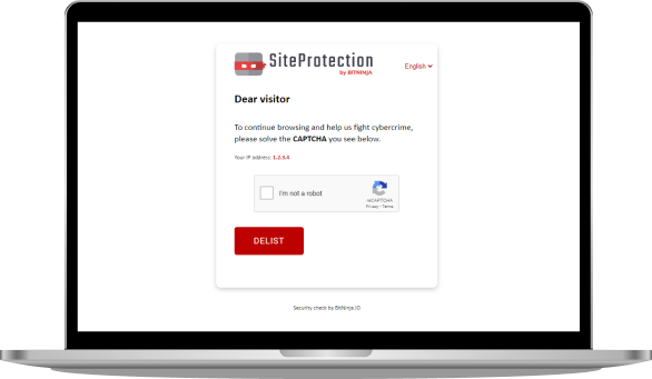 SiteProtection Laptop BitNinja Server Security